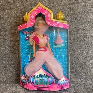 Vintage 90s I dream of Jeannie Barbie Doll Bonus Golden Locket 1996 Sealed Box